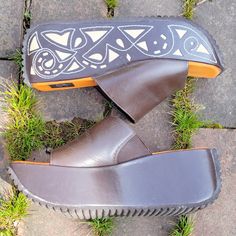 9 & Co. vintage 90s mega platform slides! Brown leather chunky slip on wedge with cool contrast stitched cutout slides with orange insole. Size 6!Insole: 9 1/8"Heel: 2 3/4"Platform: 1 7/8"9 & Co. vintage 90s mega platform slides! Brown leather chunky slip on wedge with cool contrast stitched cutout slides with orange insole. Size 6! Brown Platform Slip-on Slippers, Brown Slip-on Platform Slippers, Casual Leather Slides With Chunky Platform, Retro Leather Platform Mules, Leather Platform Slippers With Chunky Platform, Leather Chunky Platform Slip-on Slippers, Brown Platform Slip-on Slides, Brown Platform Slides With Round Toe, Brown Leather Platform Slides