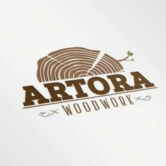 the logo for artora woodwork is brown and has an image of a tree trunk