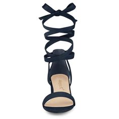 With the lace-up sandals crossing your ankle, you will never be without the perfect date-night shoes in your shoe collection! Faux suede vamp, more textured. Rubber Outsole and ABS heel, anti-slip effectively. Moderate heel height, makes you feel more comfortable. It is easy to pair them with jeans or skirts for a chic look. They are great for going out. They are finished with a lace-up closure, which is easy on and off. Suede Lace-up Round Toe Sandals For Party, Chic Suede Lace-up Sandals With Round Toe, Chic Suede Lace-up Sandals, Strappy Suede Sandals For Party, Suede Open Toe Lace-up Sandals With Wrapped Heel, Suede Lace-up Sandals With Wrapped Heel, Night Out Lace-up Sandals With Heel Strap, Strappy Suede Heels, Synthetic Lace-up Sandals With Wrapped Heel For Night Out