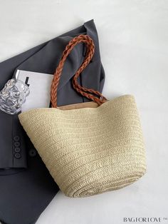 BagForLove - Large Straw Woven Tote: Chic Beach Shoulder Bag for Women - Stylish Handbag Product Description Color Beige Strap Type Double Handle Bag Size Large Pattern Type Plain Style Vacation Type Straw Bag Closure Type Zipper Material Paper Size Chart INCH CM Bag Length Bag Width Bag Height Handle Height 16.5 inch 4.3 inch 11.4 inch 11.8 inch Bag Length Bag Width Bag Height Handle Height 42 cm 11 cm 29 cm 30 cm Details Pictures Similar Products h2 { text-align: center; } /* æ¢è¡ */ li{ white-space: normal; word-break: break-all; word-wrap: break-word; } .red-box { width: 100%; display: flex; flex-direction: row; flex-wrap: wrap; justify-content: center; } .red-box > div { width: 190px; height: 250px; margin: 10px; } .red-box > div > a > img { width: 190px; height: 250px; } .size-box Casual Beige Tote Beach Bag, Casual Beige Beach Tote Bag, Beach Season Large Capacity Beige Shoulder Bag, Casual Brown Bucket Bag For Beach Season, Casual Beige Straw Satchel Bag, Casual Beige Satchel Straw Bag, Beige Shoulder Bag For Vacation, Casual Brown Bucket Bag For Vacation, Beige Casual Crochet Bag For Travel