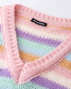 Details: Long-sleeve sweater with rainbow stripes designTop Length: CroppedSleeve Length: Long SleevesMaterials:100% Acrylic Oversized Knit Cardigan, Oversize Knit, April 2024, Crop Top Blouse, Knitwear Cardigan, Rainbow Stripes, Cardigan Jacket, Stripes Design, Sleeve Sweater