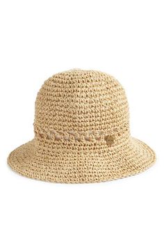 This beach-ready straw bucket hat will freshen up your accessories game with an open-stitch crochet design. Paper straw Imported Spring Sun Hat With Crochet Trim And Curved Brim, Adjustable Open Weave Hat For Spring, Adjustable Open Weave Spring Hat, Woven Bucket Hat With Short Brim For Beach Season, Spring Beach Sun Hat With Crochet Trim, Spring Sun Hat With Open Weave And Short Brim, Casual Adjustable Woven Crochet Hat, Spring Open Weave Sun Hat With Short Brim, Casual Adjustable Crochet Hat With Woven Details