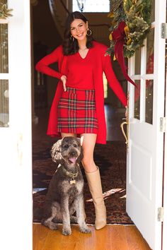 Red And Blue Plaid Skirt Outfit, Red Plaid Family Pictures, Blue Plaid Mini Skirt Outfit, Brown And Red Outfit Ideas, Plaid Red Skirt Outfit, Red Tartan Skirt Outfit, Plaid Pencil Skirt Outfit, Red Plaid Skirt Outfit, Cute Crochet Gifts