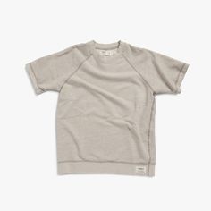 Short Sleeve Label Sweatshirt | Shinola® Detroit Shinola Detroit, Short Sleeve Sweatshirt, Sweatshirt Short Sleeve, Lifestyle Clothing, Sweater Coats, Grey Sweatshirt, Summer Nights, Heather Gray, French Terry