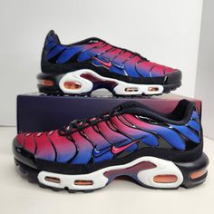 Nike Air Max Plus Size 10.5 Men Black/Noble Red Sku: Fn8260-001 100% Authentic Brand New With Box (Box Is Missing Lid) Any Questions? Make Sure To Ask Price Firm Cute Nike Shoes, Cute Nikes, Nike Air Max Plus, Air Max Plus, Sneaker Head, Black Nikes, Black Blue, Air Max, Nike Air Max