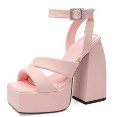 TAAFO Solid Diamonds Buckle Strap Sandals High Heel Shoes Party Wedding Thick Heel Platform Women Shoes White-35 Heel Strap Heels For Summer Banquet, Summer Banquet Heels With Heel Strap, Summer Wedding High Heel Shoes With Heel Strap, Glamorous Open Toe Sandals For Banquet, Summer Prom Sandals With Closed Toe, High Heel Sandals For Spring Banquet, Summer Prom Sandals Closed Toe, Closed Toe Sandals For Prom In Spring, Summer Wedding Shoes With Padded Heel And Closed Toe