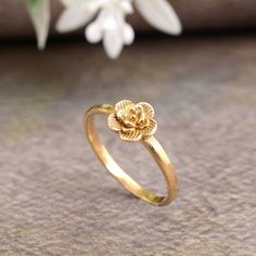 Gold Rose Ring, Dainty Rose Ring, 3D Rose Ring, Valentines Day Gift, Floral Ring, Botanical Jewelry, Romantic Gifts For Wife ♥DETAILS♥ *Materials: Brass *Size: All sizes are available. ❥ Add this beautiful one little thing of galactic shine to make you feel unique and to transform your lives. Perfect for any kind of outfit and every occasion. ❥ Customers satisfaction is our biggest priority, please contact us with any questions/queries for future or existing orders, and we will do our best to make sure you are happy with your order. ❥Please make sure to add the correct address during check out. You can return your purchased item within 15 days after successful delivery. We offer a 100% "Money Back Guarantee" if you are not satisfied with your purchase. Return charges will be paid by buyers Gold Ring Designs Unique, Gold Minimalist Rings, Romantic Gifts For Wife, Gold Finger Rings, Gold Flower Ring, 3d Rose, Artisan Rings, Gold Ring Designs, Rose Ring