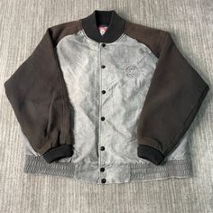 Vintage 90s Polaris Club Snow Mobile Sportswear Athletic Double Sided Stitched Grey Button Up Jacket Large Mens Condition:  Fair Used Condition  = Flaws And Holes Throughout The Jacket Due To Age And Wear  Measurements: Please see photos above for all measurements IF YOU BUY TWO OR MORE ITEMS USE THE CODE BUNDLE @ CHECK TO SAVE 20% WE SHIP WITHIN 24 HOURS AFTER PURCHASE! Please be aware that we do not offer free returns!! The Buyer is responsible for the cost of the return label. Follow us on Ti Retro Cotton Sports Outerwear, Retro Cotton Outerwear For Sports, Vintage Outerwear With Contrast Stitching For Fall, Vintage Outerwear With Contrast Stitching For Winter, Vintage Winter Outerwear With Contrast Stitching, Casual Varsity Jacket For Streetwear With Button Closure, Casual Varsity Jacket With Button Closure For Streetwear, Casual Streetwear Varsity Jacket With Button Closure, Casual Cotton Varsity Jacket With Button Closure