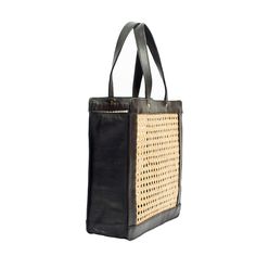 Round Rattan Black Leather Crossbody Bag Everyday Leather Trim Straw Tote Bag, Everyday Straw Tote Bag With Leather Trim, Everyday Straw Bag With Leather Trim And Double Handle, Natural Leather Basket Bucket Bag, Natural Leather Basket-shaped Bucket Bag, Casual Straw Bag With Leather Trim For Everyday, Leather Trim Straw Tote Bag For Daily Use, Daily Use Leather Trim Straw Tote Bag, Leather-trimmed Straw Bag For Everyday Use