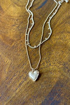 Layered Chain Link Necklace Featuring Heart Pendant - Gold Tone Approximately 15" L Extender 3" L Layered Chain, Heart Pendant Gold, Layered Chains, Pendant Gold, Chain Link Necklace, Link Necklace, Gold Pendant, Chain Link, Heart Pendant