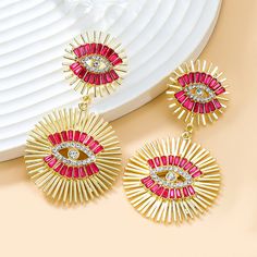 Gender: Women
Material: Zinc Alloy
Color: Hot Pink
Earring Studs Materials: Copper Alloy Pink Earring, Hot Pink Earrings, Xmas Dress, Pink Stud Earrings, Devil Eye, Rose Fashion, Earring Studs, Design Earrings, Eye Design