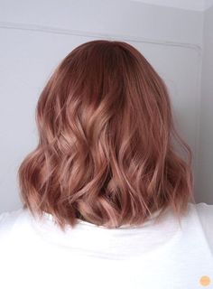 Rose Gold Hair Brunette, Gold Hair Colors, Hair Color Rose Gold, Peach Hair, Curly Wedding Hair, Strawberry Blonde Hair, Rose Gold Hair