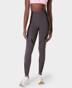 Our ultra-compressive, high-waisted workout legging, now with a matte shine. Sweat-wicking and quick-drying with bum-sculpting seamlines. Sleek, super-high-rise design with two side pockets. Improved bonded waistband sculpts, supports and compresses to aid recovery post-workout. Perfect for gym workouts and studio classes. Inseam length: 67cm / 26". Model wears size S and is 178cm/5'10" tall. Style Code: SB9320Colour: Urban Grey Sweat-resistant Stretch Gym Tights, Compressive Smoothing Gym Leggings, Compression Sweat-resistant Leggings For Gym, Stretch Sweat-resistant Leggings For Yoga, Compressive Moisture-wicking Gym Leggings, Workout Legging, High Waisted Leggings Workout, Running Leggings, Yoga Shop