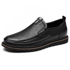 Color:  Black  Height increasing: 5.5 cm ... Black Textured Sole Slip-ons For Business Casual, Black Business Slip-ons With Textured Sole, Black Almond Toe Slip-ons With Leather Sole, Black Flat Heel Business Leather Shoes, Leather Round Toe Slip-ons For Business, Black Dress Shoes With Textured Sole For Business Casual, Black Slip-ons With Leather Sole, Black Leather Sole Slip-ons For Office, Black Slip-on Loafers With Leather Footbed