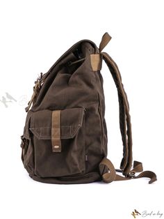 Bird in Bag - Elegant Gootium Canvas Travel Bag Brown Canvas Travel Bag For On-the-go, Military-style Khaki Travel Bags, Military Style Travel Bag With Adjustable Strap, Military Travel Bags With Adjustable Strap, Military Style Outdoor Bags With Pockets, Canvas Travel Bag, Lightweight Backpack, Bag Elegant, Brown Pattern