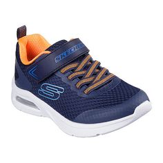 Add some extra comfy cushioning to a sporty style with Skechers Microspec Max. This lightweight design features a breathable athletic mesh and synthetic upper with stretch laces and a visible Skech-Air airbag midsole.Features: LightweightClosure Type: StrapUpper/Outer Base Material: 66% Textile, 34% SyntheticShoe Lining Material: PolyesterSole Material Content: 100% EvaShoe Strap Type: Adjustable StrapCountry of Origin: Imported Navy Lace-up Sneakers For Sports, Sporty Slip-on Sneakers With Breathable Mesh For Running, Sporty Low-top Slip-on Sneakers With Air Cushioning, Dynamic Moisture-wicking Synthetic Running Shoes, Cushioned Athletic Fit Slip-on Sneakers For Jogging, Sporty Sneakers With Engineered Mesh And Round Toe, Navy Low-top Running Shoes With Cushioned Footbed, Functional Breathable Mesh Slip-on Sneakers For Sports, Functional Synthetic Slip-on Sneakers For Sports