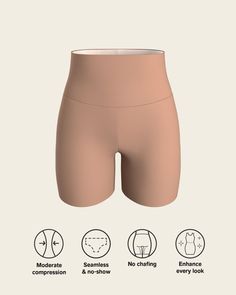 ¡Este short invisible de compresión es el complemento perfecto de tus looks! Cuenta con un fajón ancho en la pretina que está elaborado con tecnología antideslizante para que la prenda se adhiera a tu piel. Está elaborado en microfibra fresca, ligera y liviana que genera una compresión moderada en el abdomen y la cintura, moldeando tu figura y ayudando a disimular la celulitis. Cuenta con un elástico recogido en el centro de los glúteos para que se vean más redondeados, y al tener menos elástico Thigh Rub, Slip Shorts, Compression Garment, Leg Bands, Legging Sport, Under Dress, Support Bras, How To Slim Down, Active Wear Leggings