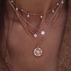 Moon Star Choker Necklace - Limitless Jewellery Portrait Necklace, Greta Van Fleet, Pearl Charm Necklace, Good Luck Necklace, Geode Earrings, Multi Layer Necklace, Gem Necklace, Delicate Jewelry, Pearl Charms