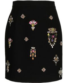 Zuhair Murad Jewel-Embellished Silk Miniskirt Long Silk Skirt, Lace Peplum Blouse, Chiffon Maxi Skirt, Embellished Skirt, Zuhair Murad, Straight Skirt, Crystal Embellishment, Glass Crystal, Diy Fashion