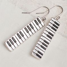 Piano Keys Earrings Piano Earrings, Piano Jewelry, Music Themed Jewelry, Classic Piano, Music Earrings, Brass Music, Music Bracelet, College Shopping, Oc Creator