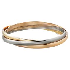 Item Specifications: Brand: Cartier Style: Cartier Trinity Bracelet Metal: 18K White Yellow and Rose Gold ​Inside Diameter: 2.5" ​ ​Circumference: 7.85 mm Condition: Excellent Preowned ​ ​Retails at 10,100. Like new was just polished at Cartier. Modern Cartier Round Bangle, Classic Cartier Gold Bracelet With Polished Finish, Cartier Yellow Gold Round Bracelets, Formal Cartier Gold Bracelet With Polished Finish, Cartier Polished Gold Bracelet For Formal Occasions, Formal Polished Finish Gold Cartier Bracelet, Cartier Gold Bracelet With 17 Jewels, Cartier Yellow Gold Bracelets With Polished Finish, Cartier Polished Yellow Gold Bracelets