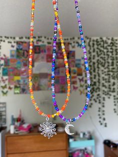 SIZE: approximately adjustable from 15-17 inches. (15 inch necklace + 2 inch extender) message me if you need a different size :) Matching Bff Jewelry, Beaded Jewelry Set, Friendship Bracelet Necklace, Multicolor Charm Necklaces With Round Beads, Adjustable Charm Necklaces With Colorful Beads For Festivals, Adjustable Charm Necklace With Colorful Beads For Festivals, Adjustable Colorful Beads Charm Necklaces For Festivals, Adjustable Colorful Beads Charm Necklace For Festival, Symbolic Round Bead Adjustable Necklaces