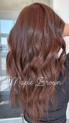 Copper Chocolate Brown Hair, Chestnut Brown Hair Balayage, Light Red Brown Hair, Maple Brown Hair, Brunette Red Hair, Pumpkin Spice Hair, Chestnut Brown Hair, Maple Brown, Layered Curly Hair