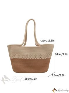 Bird in Bag - Reusable Double-Handled Tote Bag Lightweight Rectangular Brown Beach Bag, Lightweight Brown Bag For Everyday Use, Lightweight Beige Shopping Bag, Eco-friendly Lightweight Brown Bags, Lightweight Cream Rectangular Bag, Straw Beach Bag, Knitting Kits, Crochet Bag Pattern, Crochet Bags