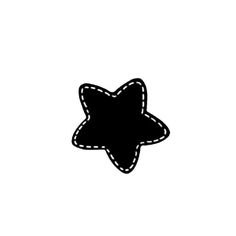 a black and white drawing of a star with stitching on it's side