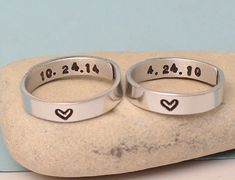 Couples Promise Rings, Matching Rings For Couples, Wedding Bands Silver, Engraved Rings Personalized, His And Hers Wedding Bands, Bff Rings, Cute Promise Rings, Rings For Couples