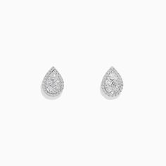 Effy 925 Sterling Silver Diamond Pear Shaped Stud Earrings Formal Sterling Silver Bridal Earrings With Pear Shape, Formal White Gold Pear-shaped Teardrop Earrings, Pear-shaped Sterling Silver Bridal Earrings For Formal Events, Silver Pear-shaped Diamond Earrings For Formal Events, Pear-shaped Sterling Silver Bridal Earrings For Formal Occasions, Formal Pear-shaped Teardrop Earrings In White Gold, Classic Teardrop Brilliant Cut Earrings, Silver Pear-shaped Bridal Earrings Fine Jewelry, Silver Pear-shaped Bridal Earrings