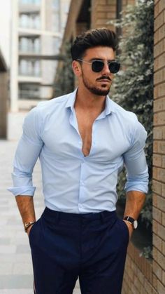 Mens Business Casual Outfits, Classy Outfits Men, Mens Casual Outfits Summer, Stylish Men Casual, Mens Casual Dress Outfits, Wearing Sunglasses