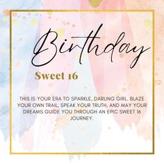 a birthday card with the words sweet 10 on it and an image of a watercolor background