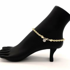 This Is A Rope Chain And It Contains Real 14k Gold Plating. It Is Brand New And Never Worn! Great Quality And Will Not Tarnish On You! 10" In Length! Elegant Adjustable Tarnish-resistant Anklets, Adjustable Gold Chain Bracelet With Diamond Cut, Adjustable Gold Diamond Cut Chain Bracelet, Gold Chain Bracelet With Diamond Accents, Delicate Yellow Gold Chain Bracelet With Diamond Cut, Anniversary Gold Bracelet With Diamond Cut, Elegant Yellow Gold Anklets As Gift, Adjustable Chain Gold Bracelet For Anniversary, Elegant Adjustable Gold Anklets