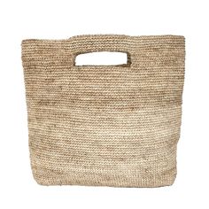 "A unique piece handmade specially for you! This beautiful handwoven tote is made by artisans from Santander, Colombia. 100% made of Fique natural fiber, a plant similar to Agave, it is the perfect summer accessory to be used out in the city or to spend a day at the beach. With two easy to carry top handles, you will want to carry it around everywhere you go! Approximate Dimensions: Width: 15.5\" / 40 cm Height: 13.8\" / 35 cm Depth: 2.4\" / 6 cm All of our bags are 100% handmade from natural fi Casual Handwoven Crochet Bag With Top Handle, Crochet Jute Bag With Top Handle, Natural Woven Crochet Top Handle Bag, Beige Handwoven Square Beach Bag, Square Beige Handwoven Beach Bag, Summer Natural Crochet Bag With Rolled Handles, Woven Bags Made Of Natural Fiber In Natural Color, Handwoven Natural Straw Bag, Everyday Handwoven Straw Bag With Top Handle