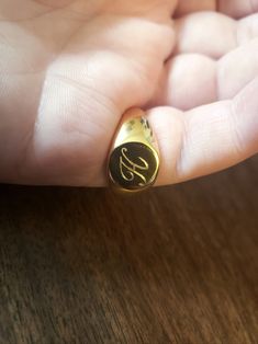 I am NOT normal about this ring - come join the Red White and Royal Feeeeeels! I've sourced the accurate font for HRH Prince Henry's gold signet ring and successfully modified it for engraving purposes. Everything is done by hand using a scriber tool and a stencil.  RING SIZE GUIDE If you can't try on an actual ring to find your size, then use the chart below and measure the circumference of your finger. (Remember that your pinky will likely be a different size than other fingers.) sz 6 - 51.9 m Classic Engraved Ring With Logo, Classic Engraved Logo Ring, Classic Engraved Ring With Logo For Gift, Classic Engraved Ring With Logo As Gift, Anniversary Rings With Engraved Logo, Personalized Vintage Signet Ring For Promise, Classic Rings With Engraved Logo For Gift, Royal Blue Ring, Royal Blue Bracelet