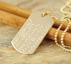 Personalized 14k gold filled dog tag necklace, Hand stamped dog tag necklace, Anniversary Gift by luckyhorngifts on Etsy https://www.etsy.com/listing/176340005/personalized-14k-gold-filled-dog-tag Dog Tag Necklace Woman, Stamped Dog Tags, Gold Dog Tag, Necklace Woman, Bff Jewelry, Puzzle Jewelry, Stamped Metal, Monogram Jewelry, Infinity Ring