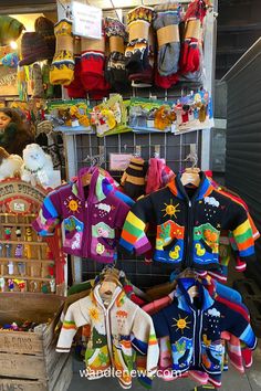 children's clothing on display in a store