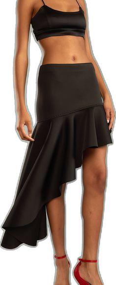 Pick Stitch, Exposed Zipper, Cynthia Rowley, Black Bottoms, Asymmetrical Hem, Black Skirt, Asymmetric Hem, Size 2, Size 10