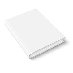 a blank white book on a white background