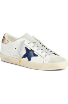 Golden Goose Super-Star Low Top Sneaker (Women) | Nordstrom Golden Goose Outfits, Blue Golden Goose, Golden Goose Women, Goose Outfits, Golden Goose Outfit, Dream Shoe, Pink Nike Shoes, Pretty Sneakers, Recruitment Outfits