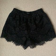 Black Lace High Waisted Shorts Elastic Waist Band Never Worn Black Bloomer Shorts, High Wasted Shorts, Black Lace Shorts, Bloomers Shorts, Shorts High Waisted, Boy Shorts, Waist Band, Black Shorts, High Waisted Shorts