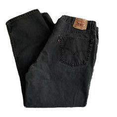 Levi's 550 Relaxed Black Jeans Mens 42 x 32 Straight Denim Pants Biker Outdoors Please see photos for waist, rise and inseam measurements. Pre-owned and evenly faded throughout from wash and wear. We offer combined shipping for your purchases:  $10.99 standard shipping for 2 or more clothing items. Omega Ghoul, Mens Black Jeans, Black Washed Jeans, Levi Pants, Thrift Board, Black Denim Pants, Levis 550, Levis Pants, Black Jeans Men