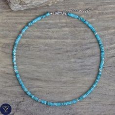 This delicate Turquoise Jasper Necklace makes a wonderful gift for yourself, friend or loved one.            Turquoise jasper beaded Necklace with silver plated spacer beads , Natural Stones. Boho style , perfect gift to suit every occasion - and everyone!      Beads size ; 2X4mm       Size :: 16inches + extension chain Turquoise Jasper favours memory, especially intuitive memory. It also symbolizes flexibility and discretion. Heightened sense of creativity, power, and tranquility       Please n Minimalist Blue Beaded Turquoise Necklace, Turquoise Multi-strand Tiny Beads Necklace, Handmade Spiritual Multi-strand Turquoise Necklace, Gift-ready Polished Turquoise Bead Necklace, One-of-a-kind Blue Turquoise Spiritual Necklace, Heishi Necklace, Turquoise Choker, Gems Bracelet, Choker Pendant