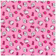 pink hello kitty wallpaper with lots of hello kitty on it