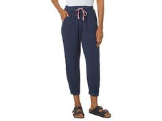 SUNDRY Ankle Joggers - Women's Clothing : Navy : Sport a cool, casual look, wearing the SUNDRY Ankle Joggers, featuring a super-soft cotton fabric. Elasticized waistband with a drawstring closure. Two hand pockets for added convenience. Elasticized ankle cuffs. 100% cotton. Machine wash, tumble dry. Made in the USA. Measurements: Waist Measurement: 26 in Outseam: 35 in Inseam: 24 in Front Rise: 12 in Back Rise: 14 in Leg Opening: 11 in Product measurements were taken using size SM. Please note t Cotton Joggers With Tapered Leg And Pull-on Style, Casual Bottoms With Side Pockets For Daywear, Relaxed Cotton Joggers With Drawstring, Relaxed Fit Sweatpants With Pockets For Daywear, Navy Cotton Joggers For Loungewear, Spring Sweatpants With Elastic Waistband And Cuffed Ankles, Comfortable Daywear Bottoms With Pockets, Casual Cotton Joggers For Leisure, Comfortable Bottoms With Pockets For Daywear