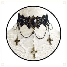 Fabric: Lace, alloy.Chain Length: 30cmChain Width: 4.5cmAdjustable Circumference: 30-35cmAttention: This price includes a choker only, others are not included. Gothic Metal Choker For Festivals, Gothic Chain Choker, Adjustable Gothic Choker For Festivals, Gothic Metal Choker As Gift, Adjustable Gothic Chain Choker, Adjustable Gothic Choker With Chain, Halloween Adjustable Chain Choker, Adjustable Chain Choker For Festivals, Adjustable Chain Choker For Festival