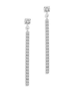 Bloomingdale's Diamond Linear Drop Earrings in 14K White Gold, 0.50 ct. t.w. - 100% Exclusive Luxury Fine Jewelry Linear Long Drop Earrings, Luxury Diamond White Linear Dangle Earrings, Luxury White Gold Linear Drop Earrings, Fine Jewelry Diamond Long Drop Linear Earrings, Luxury Diamond White Linear Drop Earrings, Denim And Diamonds Party Outfit, Diamond Earrings Long, Long Diamond Earrings, Expensive Diamond