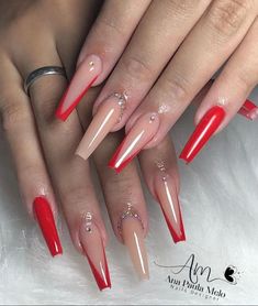 Nail Ballerina, Drip Nails, Ombre Acrylic Nails, Valentines Nails