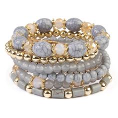 Nwt - Gray Stackable Stretchable Bracelet Acrylic Beads, Natural Stone 3" Stretchable Comes In Gift Box. Adjustable Gray Jewelry With Colorful Beads, Gray Adjustable Bracelets With Faceted Beads, Adjustable Gray Bracelets With Faceted Beads, Adjustable Gray Bracelet With Faceted Beads, Adjustable Gray Stretch Bracelet With Round Beads, Gray Jewelry With Colorful Beads For Gift, Adjustable Gray Beaded Round Bracelets, Adjustable Gray Beaded Bracelets, Amazon Jewelry